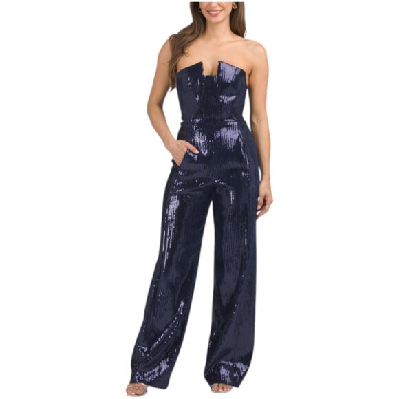 BLACK HALO Made In Usa Lena Sequin Jumpsuit - Picture 1 of 3